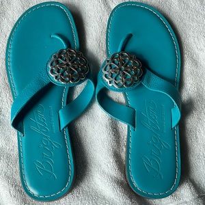 Turquoise Brighton flip flops